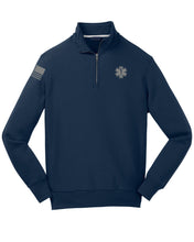 Load image into Gallery viewer, Paramedic 1/4 Zip Sweatshirt: ANSI Reflective Logo & American Flag