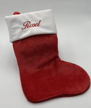 Load image into Gallery viewer, Personalized Premium Red Christmas Stocking - Custom Name, 6 Font Choices | MilShirt
